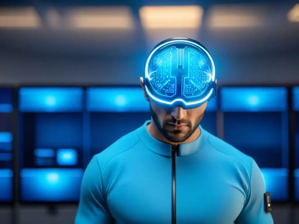 Avanzada tecnología nootrópica en laboratorio futurista Avanzada tecnología de escaneo cerebral realzando conexiones neuronales con compuesto nootrópico