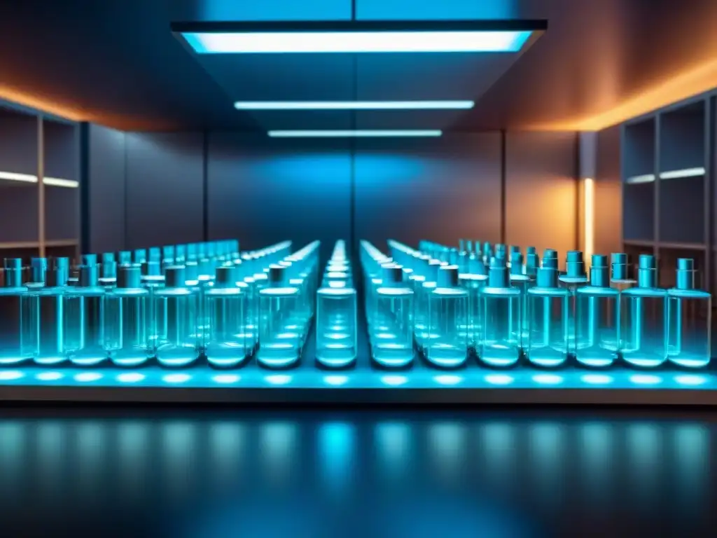 Innovador laboratorio científico con tecnología de punta Un laboratorio futurista con equipo científico avanzado y una iluminación sutil, ideal para ofertas en nootrópicos de calidad