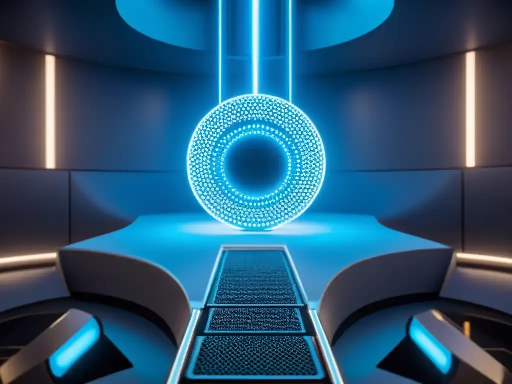 Lab futurista con estructura molecular nootrópica Laboratorio futurista con tecnología avanzada y estructura molecular detallada